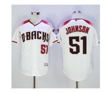Arizona Diamondbacks #51 Randy Johnson White-Brick New Cool Base Stitched Baseball Jersey