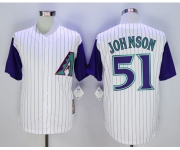 Arizona Diamondbacks #51 Randy Johnson White Hall Of Fame Cool Base Stitched Baseball Jersey