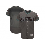 Arizona Diamondbacks Majestic Gray Turquoise 2017 Flex Base Authentic Jersey
