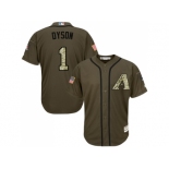Men Arizona Diamondbacks #1 Jarrod Dyson Green Salute to Service Stitched MLB Jersey
