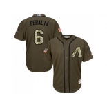 Men Arizona Diamondbacks #6 David Peralta Green Salute to Service Stitched MLB Jersey