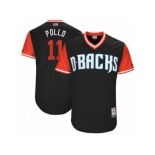 Men's 2017 Little League World Series Diamondbacks AJ Pollock #11 Pollo Black Jersey