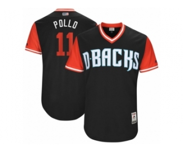 Men's 2017 Little League World Series Diamondbacks AJ Pollock #11 Pollo Black Jersey