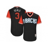 Men's 2017 Little League World Series Diamondbacks Daniel Descalso #3 Scals Black Jersey