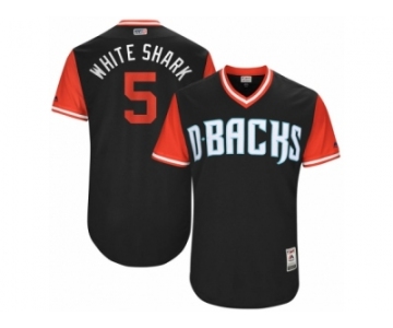 Men's 2017 Little League World Series Diamondbacks Gregor Blanco #5 White Shark Black Jersey