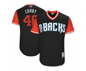 Men's 2017 Little League World Series Diamondbacks Patrick Corbin #46 Corby Black Jersey