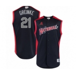 Men's Arizona Diamondbacks #21 Zack Greinke Authentic Navy Blue National League 2019 Baseball All-Star Jersey