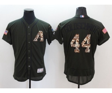 Men's Arizona Diamondbacks #44 Paul Goldschmidt Majestic Green Salute to Service Flexbase Authentic Collection Jersey