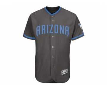 Men's Arizona Diamondbacks Majestic Blank Gray Fashion 2016 Father's Day Flex Base Team Jersey