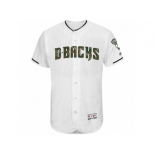 Men's Arizona Diamondbacks Majestic Blank White Fashion 2016 Memorial Day Flex Base Team Jersey