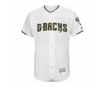 Men's Arizona Diamondbacks Majestic Blank White Fashion 2016 Memorial Day Flex Base Team Jersey