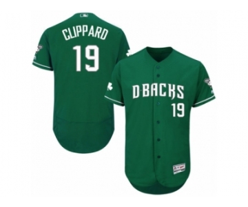 Men's Majestic Arizona Diamondbacks #19 Tyler Clippard Green Celtic Flexbase Authentic Collection MLB Jersey