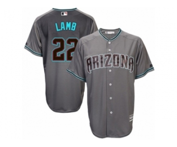 Men's Majestic Arizona Diamondbacks #22 Jake Lamb Authentic Gray Turquoise Cool Base MLB Jersey