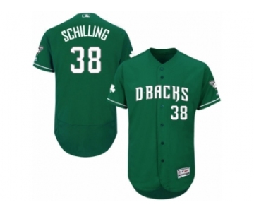 Men's Majestic Arizona Diamondbacks #38 Curt Schilling Green Celtic Flexbase Authentic Collection MLB Jersey