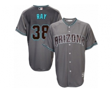 Men's Majestic Arizona Diamondbacks #38 Robbie Ray Replica Gray Turquoise Cool Base MLB Jersey