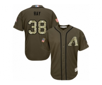 Men's Majestic Arizona Diamondbacks #38 Robbie Ray Replica Green Salute to Service MLB Jersey