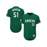 Men's Majestic Arizona Diamondbacks #51 Randy Johnson Green Celtic Flexbase Authentic Collection MLB Jersey