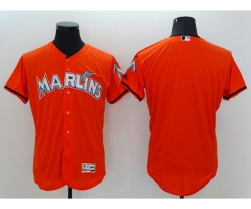 Men Miami Marlins Blank Majestic orange Flexbase Authentic Collection Team Jersey