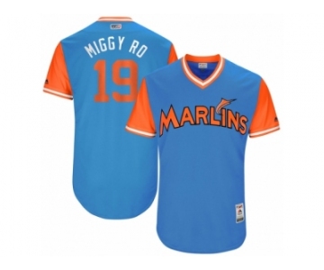 Men's 2017 Little League World Series Marlins Miguel Rojas #19 Miggy-Ro Blue Jersey