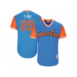 Men's 2017 Little League World Series Marlins Tyler Moore #28 T-Mo Blue Jersey