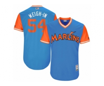 Men's 2017 Little League World Series Marlins Wei-Yin Chen #54 Weigh-In Blue Jersey