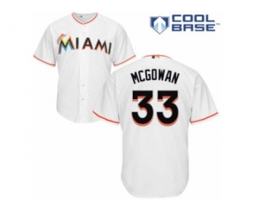 Men's Majestic Miami Marlins #33 Dustin McGowan Replica White Home Cool Base MLB Jersey