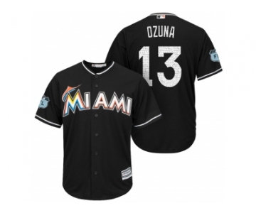 Men's Miami Marlins #13 Marchell Ozuna 2017 Spring Training Cool Base Stitched MLB Jersey