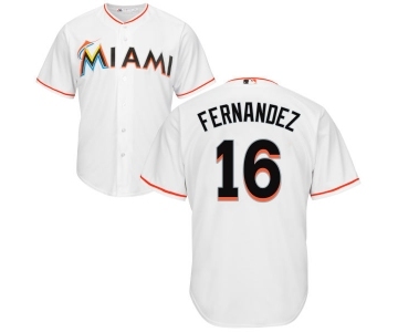 Men's Miami Marlins #16 Jose Fernandez Majestic White Home Cool Base Player Jersey