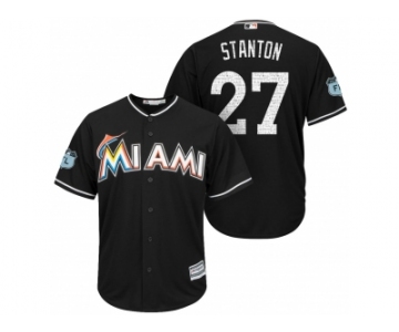 Men's Miami Marlins #27 Giancarlo Stanton 2017 Spring Training Cool Base Stitched MLB Jersey