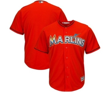 Men's Miami Marlins Blank Majestic Orange Official Cool Base Team Jersey