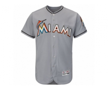Men's Miami Marlins Majestic Road Blank Gray Flex Base Authentic Collection Team Jersey