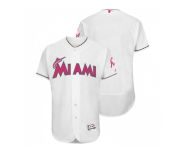 Miami Marlins White Home 2016 Mother''s Day Flex Base Jersey