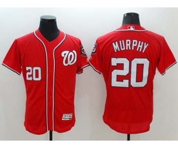 Men Washington Nationals #20 Daniel Murphy Majestic Red Flexbase Authentic Collection Player Jersey