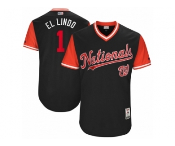 Men's 2017 Little League World Series Nationals #1 Wilmer Difo El Lindo Navy Jersey