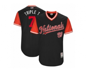 Men's 2017 Little League World Series Nationals #7 Triple T Navy Jersey