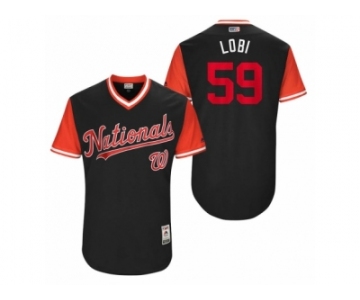 Men's 2017 Little League World Series Nationals Jose Lobaton #59 Lobi Navy Jersey