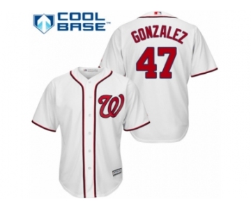 Men's Majestic Washington Nationals #47 Gio Gonzalez Authentic White Home Cool Base MLB Jersey