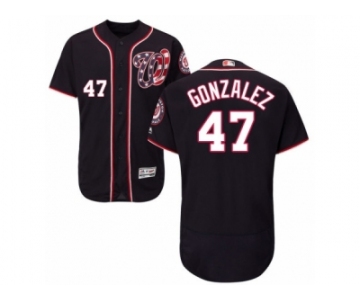 Men's Majestic Washington Nationals #47 Gio Gonzalez Navy Blue Flexbase Authentic Collection MLB Jersey