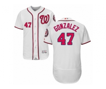 Men's Majestic Washington Nationals #47 Gio Gonzalez White Flexbase Authentic Collection MLB Jersey