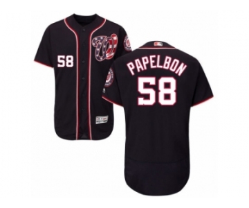 Men's Majestic Washington Nationals #58 Jonathan Papelbon Navy Blue Flexbase Authentic Collection MLB Jersey