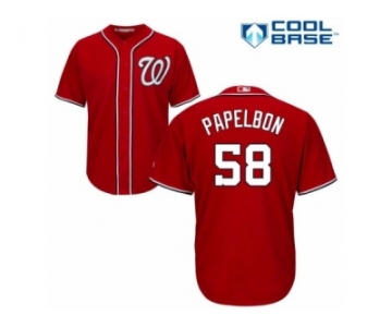 Men's Majestic Washington Nationals #58 Jonathan Papelbon Replica Red Alternate 1 Cool Base MLB Jersey
