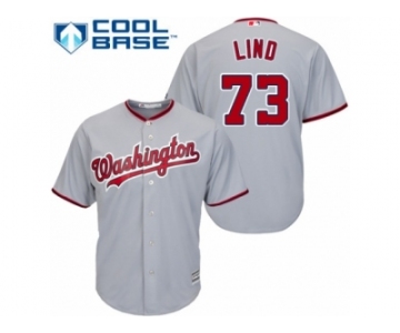 Men's Majestic Washington Nationals #73 Adam Lind Replica Grey Road Cool Base MLB Jersey