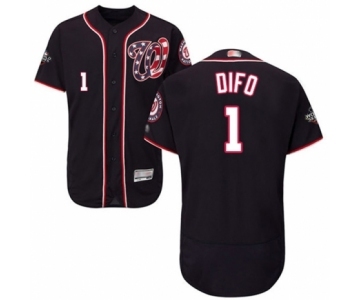 Men's Washington Nationals #1 Wilmer Difo Navy Blue Alternate Flex Base Authentic Collection 2019 World Series Bound Baseball Jersey