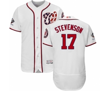 Men's Washington Nationals #17 Andrew Stevenson White Home Flex Base Authentic Collection 2019 World Series Champions Baseball Jersey