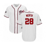 Men's Washington Nationals #28 Jayson Werth Replica White Home Cool Base 2019 World Series Bound Baseball Jersey