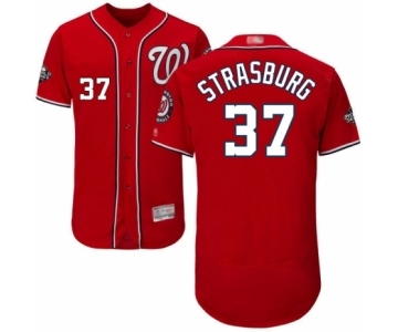 Men's Washington Nationals #37 Stephen Strasburg Red Alternate Flex Base Authentic Collection 2019 World Series Bound Baseball Jersey