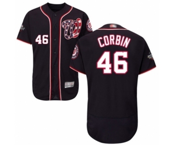 Men's Washington Nationals #46 Patrick Corbin Navy Blue Alternate Flex Base Authentic Collection 2019 World Series Bound Baseball Jersey