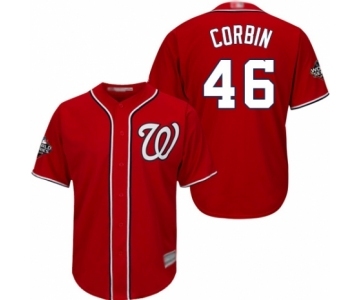 Men's Washington Nationals #46 Patrick Corbin Replica Red Alternate 1 Cool Base 2019 World Series Bound Baseball Jersey