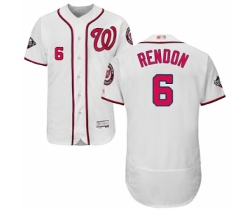 Men's Washington Nationals #6 Anthony Rendon White Home Flex Base Authentic Collection 2019 World Series Bound Baseball Jersey
