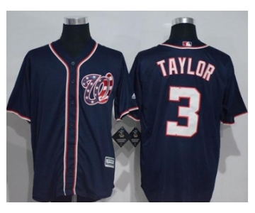 Washington Nationals #3 Michael Taylor Navy Blue New Cool Base Stitched MLB Jersey